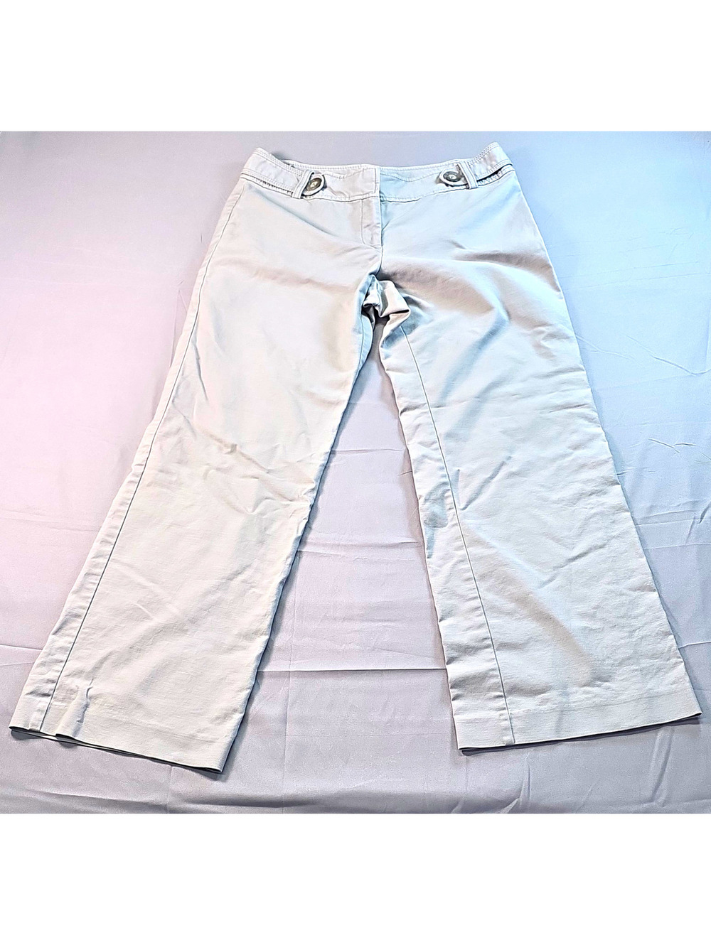 Ann Taylor Gray Bootcut Mid Rise Twill Pants Size 8 30"